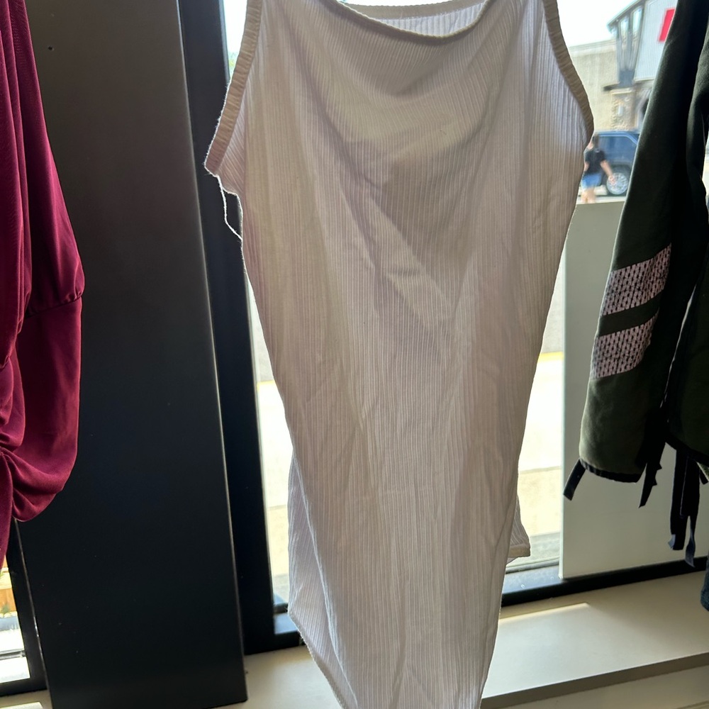 White Striped Sleeveless Top